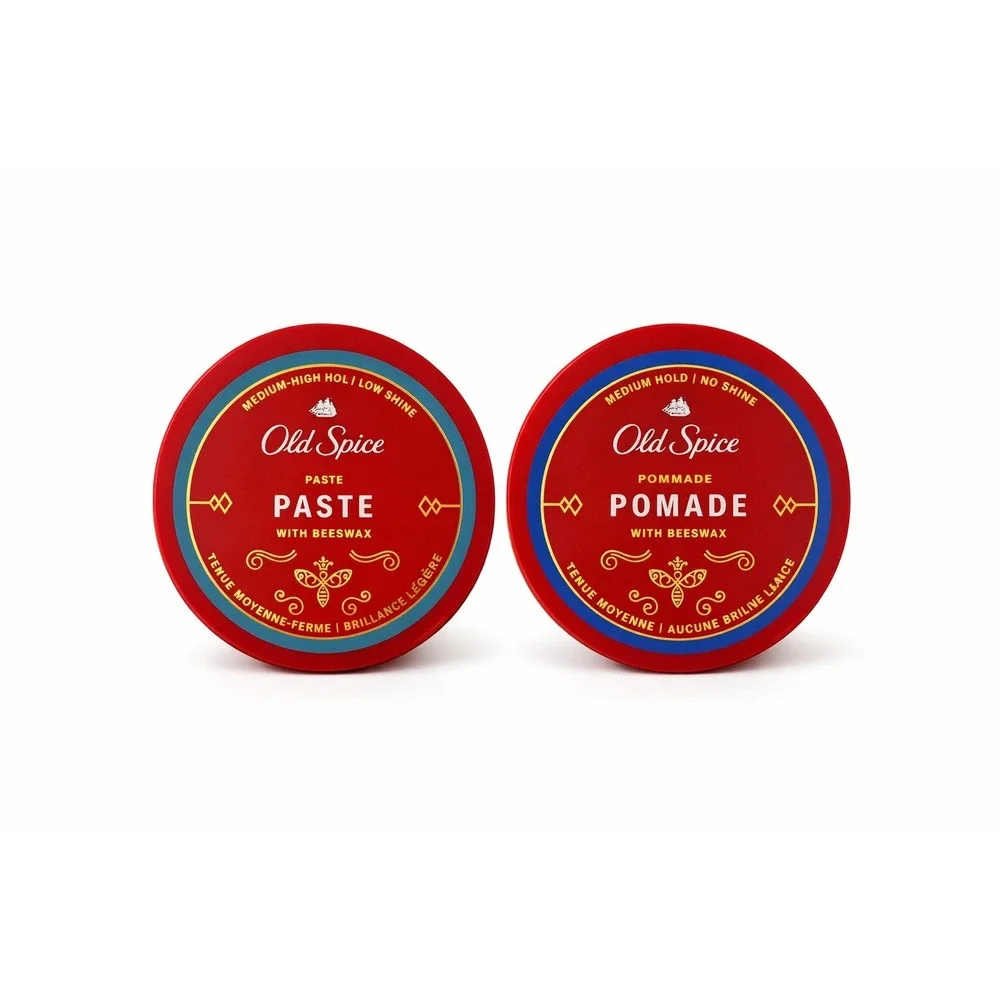 Old Spice Pomade & Paste Beeswax Hair Styling Set 2 Pack‎ 2.22 oz Each